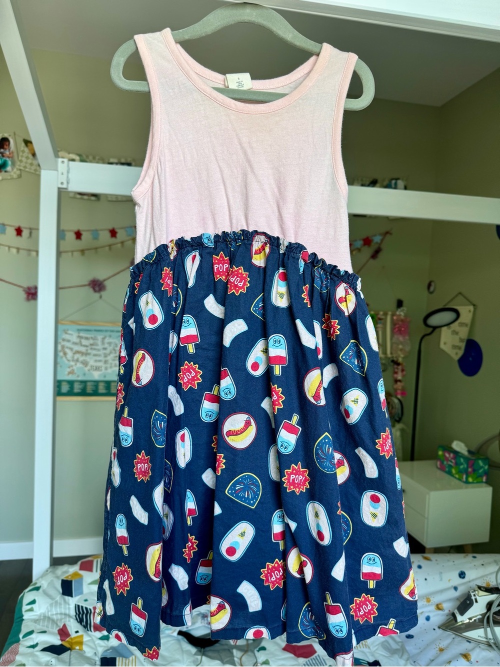 Tucker + Tate Light Pink Tank Dress with Navy Popsicle Print Skirt